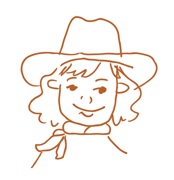 Hand drawn illustration of a cowgirl